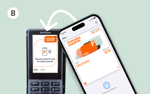 Scan your card from your smart phone wallet